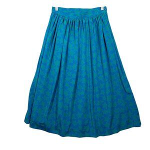 flowy vibrant blue and green pattern maxi skirt size 10 -Ports Trademark